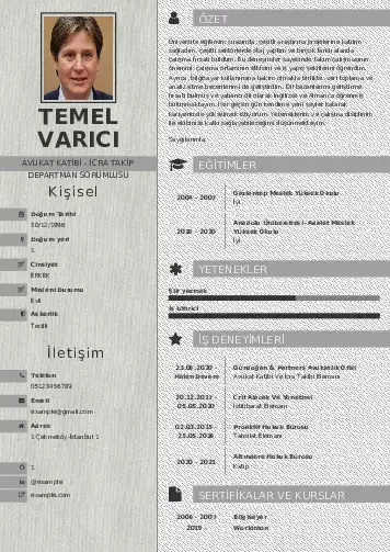 Hukuk Sekreteri Cv Örnekleri cv indir